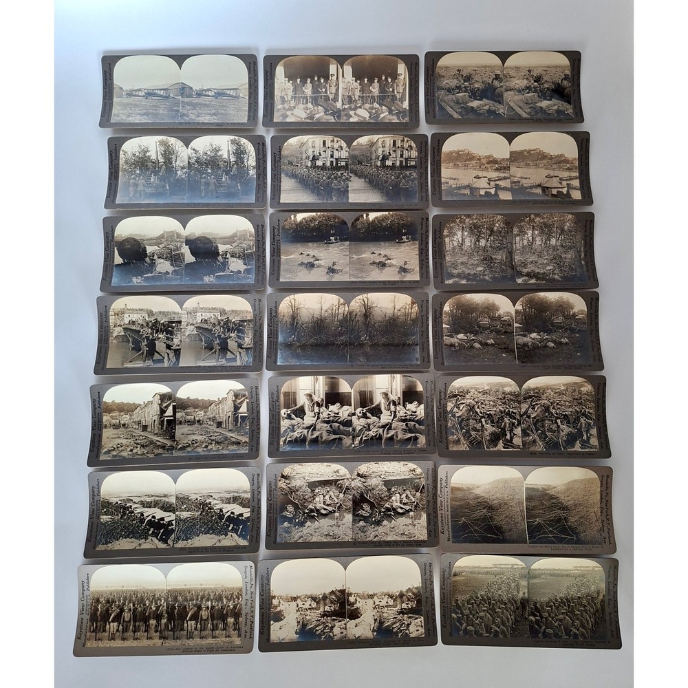 21 Keystone WWI Stereoview Cards World War I Military France Photo Stereograph